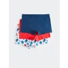 LCW Kids Beyaz Baskılı Pamuklu Erkek Çocuk Boxer 3lü