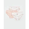 LCW Kids Ekru Baskılı Kız Çocuk Külot 3lü