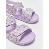 LCW STEPS Lila Baskılı Cırt Cırtlı Kız Çocuk Sandalet