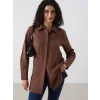 LCW Modest Kahverengi Regular Fit Kadın Gömlek Tunik