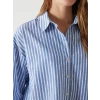 LCW Vision Mavi Çizgili Oversize Kadın Gömlek