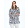 LCWAIKIKI Classic Mavi Hakim Yaka Desenli Kadın Gömlek Tunik