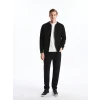 LCWAIKIKI Basic Siyah Kapüşonlu Uzun Kollu Erkek Fermuarlı Sweatshirt