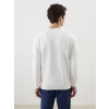 LCWAIKIKI Classic Ekru Bisiklet Yaka Baskılı Erkek Kalın Sweatshirt