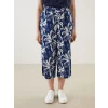 LCW Grace Lacivert Beli Lastikli Desenli Kadın Kapri