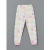 LCW Kids Pembe Bisiklet Yaka Baskılı Kız Çocuk Pijama Takımı
