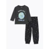 LCW Kids Gri Bisiklet Yaka Erkek Çocuk Pijama Takımı