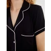 LCW DREAM Siyah Gömlek Yaka Kadın Şortlu Pijama Takımı