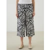 LCW Grace Siyah Beli Lastikli Desenli Kadın Kapri