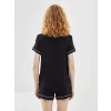LCW DREAM Siyah Gömlek Yaka Kadın Şortlu Pijama Takımı