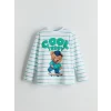 LCW Kids Beyaz Bisiklet Yaka Ayı Teddy Baskılı Erkek Çocuk Pijama Takımı