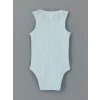 LCW baby Mavi Bisiklet Yaka Basic Kız Bebek Çıtçıtlı Bodysuit 3lü