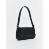 LCW ACCESSORIES Siyah Deri Görünümlü Kadın Baget Çanta