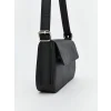 LCW ACCESSORIES Siyah Deri Görünümlü Kadın Baget Çanta