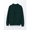 XSIDE Yeşil Dik Yaka Uzun Kollu Baskılı Erkek Sweatshirt
