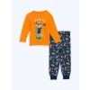 LCW Kids Turuncu Bisiklet Yaka Erkek Çocuk Pijama Takımı