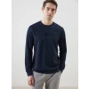 LCWAIKIKI Classic Lacivert Bisiklet Yaka Uzun Kollu Baskılı Erkek Sweatshirt