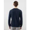 LCWAIKIKI Classic Lacivert Bisiklet Yaka Uzun Kollu Baskılı Erkek Sweatshirt
