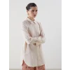 LCW Modest Bej Regular Fit Kadın Gömlek Tunik