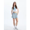 XSIDE Mavi Dar Fit Mini Jean Şort Etek