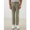LCW Vision Yeşil Slim Fit Keten Karışımlı Erkek Pantolon