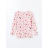 LCW Kids Pembe Bisiklet Yaka Çiçekli Kız Çocuk Pijama Takımı