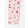 LCW Kids Pembe Bisiklet Yaka Çiçekli Kız Çocuk Pijama Takımı