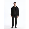 LCW Vision Siyah Dik Yaka Uzun Kollu Erkek Fermuarlı Sweatshirt