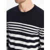 LCWAIKIKI Classic Lacivert Bisiklet Yaka Uzun Kollu Çizgili Erkek Triko Kazak