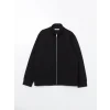 LCW Vision Siyah Dik Yaka Uzun Kollu Erkek Fermuarlı Sweatshirt