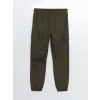 XSIDE Haki Standart Kalıp Gabardin Erkek Jogger Pantolon