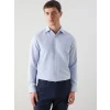 LCWAIKIKI Formal Mavi Slim Fit Uzun Kollu Armürlü Erkek Gömlek