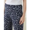LCW Grace Lacivert Beli Lastikli Çiçekli Kadın Kapri