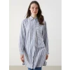 LCW Grace Mavi Çizgili Kadın Gömlek Tunik