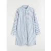 LCW Grace Mavi Çizgili Kadın Gömlek Tunik