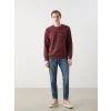 LCWAIKIKI Classic Bordo Bisiklet Yaka Uzun Kollu Baskılı Erkek Sweatshirt