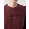 LCWAIKIKI Classic Bordo Bisiklet Yaka Uzun Kollu Baskılı Erkek Sweatshirt