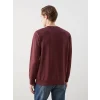 LCWAIKIKI Classic Bordo Bisiklet Yaka Uzun Kollu Baskılı Erkek Sweatshirt