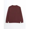 LCWAIKIKI Classic Bordo Bisiklet Yaka Uzun Kollu Baskılı Erkek Sweatshirt