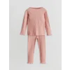 LCW baby Pembe Bisiklet Yaka Uzun Kollu Basic Kız Bebek Pijama Takımı