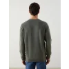 LCWAIKIKI Basic Haki Bisiklet Yaka Uzun Kollu Erkek Sweatshirt