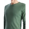 LCWAIKIKI Basic Yeşil Bisiklet Yaka Uzun Kollu Penye Erkek Tişört