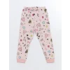LCW Kids Pembe Bisiklet Yaka Baskılı Kız Çocuk Pijama Takımı