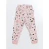 LCW Kids Pembe Bisiklet Yaka Baskılı Kız Çocuk Pijama Takımı