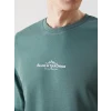 LCWAIKIKI Classic Yeşil Bisiklet Yaka Uzun Kollu Baskılı Erkek Sweatshirt