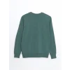 LCWAIKIKI Classic Yeşil Bisiklet Yaka Uzun Kollu Baskılı Erkek Sweatshirt