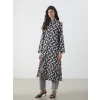 LCW Modest Siyah Desenli Kadın Gömlek Tunik