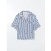 LCW DREAM Indigo Gömlek Yaka Desenli Kadın Pijama Takımı