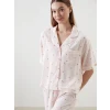 LCW DREAM Pembe Gömlek Yaka Baskılı Kadın Pijama Takımı
