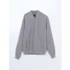 XSIDE Gri Standart Kalıp Kolej Yaka Erkek Bomber Mont